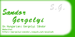 sandor gergelyi business card